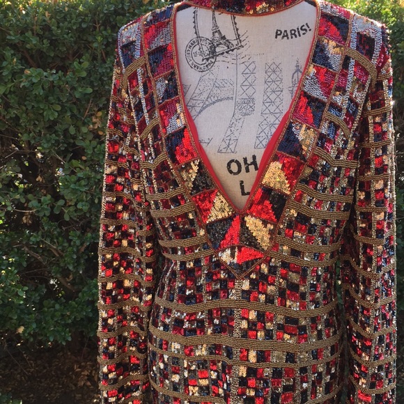 X by NBD Holiday sequins covered and beaded dress  Beautiful  wear - Picture 2 of 10